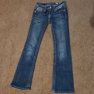 Girls Miss Me Bootcut Blue Jeans